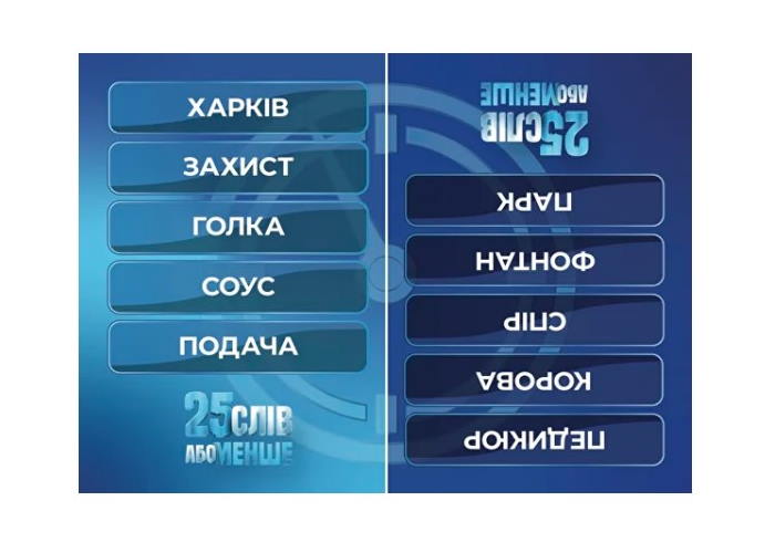 Настільна гра 25 слів або менше (укр.)