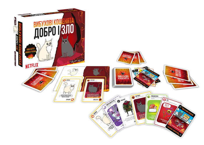 Настільна гра Вибухові кошенята: Добро і Зло (Exploding Kittens: Good Vs Evil) (укр.)