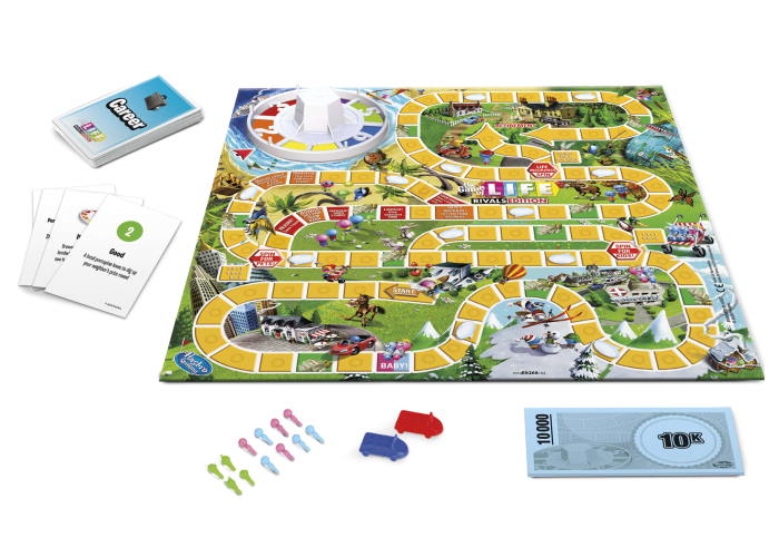 Ігрові компоненти настільної гри Гра в життя. Rivals Edition (The Game of Life Rivals Edition) (англ.)