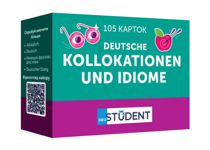 Коробка Карточек для изучения немецкого языка English Student Kollokationen und Idiome В2-С2 (укр.)