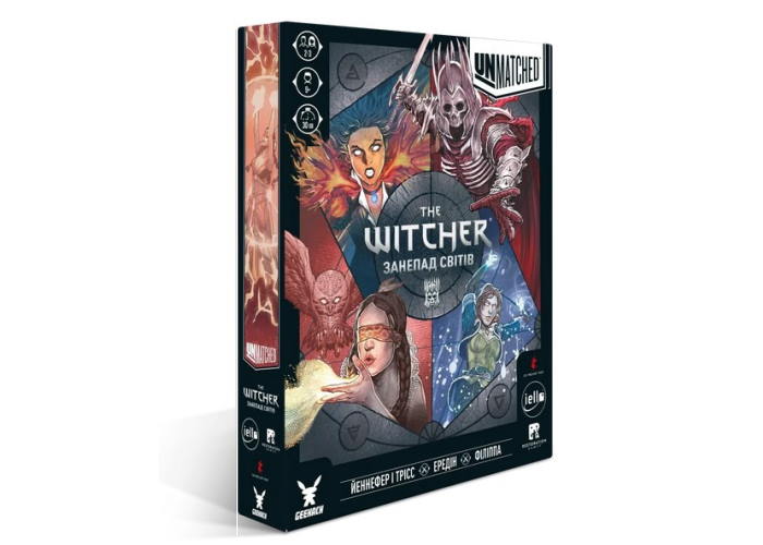Коробка настольной игры Unmatched: The Witcher. Упадок миров (укр.)