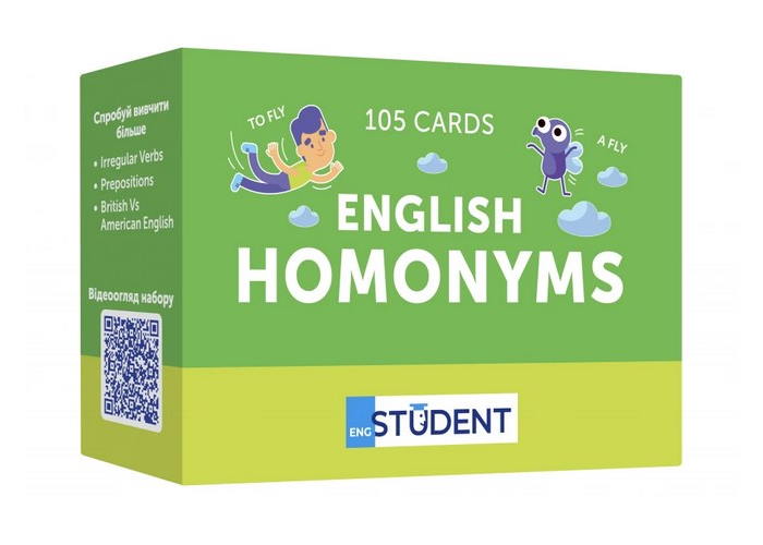 Коробка Карточек для изучения английских слов English Student Homonyms (укр.)
