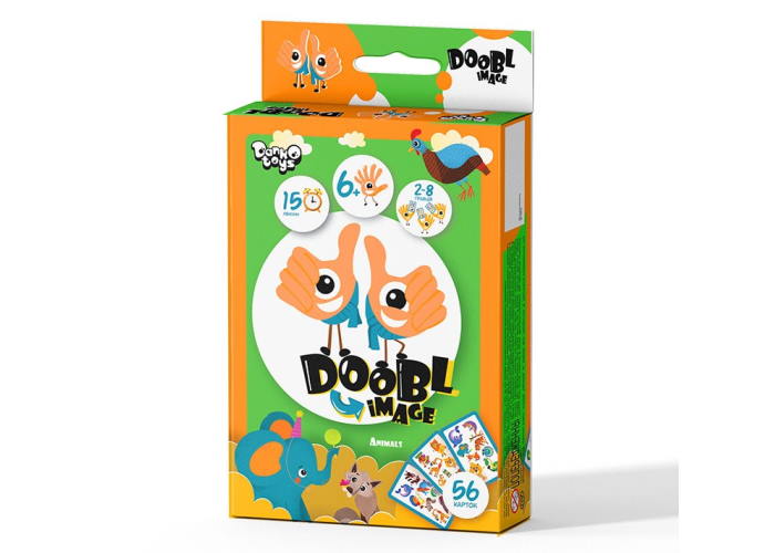 Коробка настольной игры Доббль Картинки Мини Animals (Doobl Image Mini) (укр.)