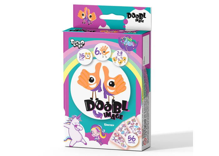 Коробка настільної гри Доббль Картинки Міні Unicorn (Doobl Image Mini) (укр.)